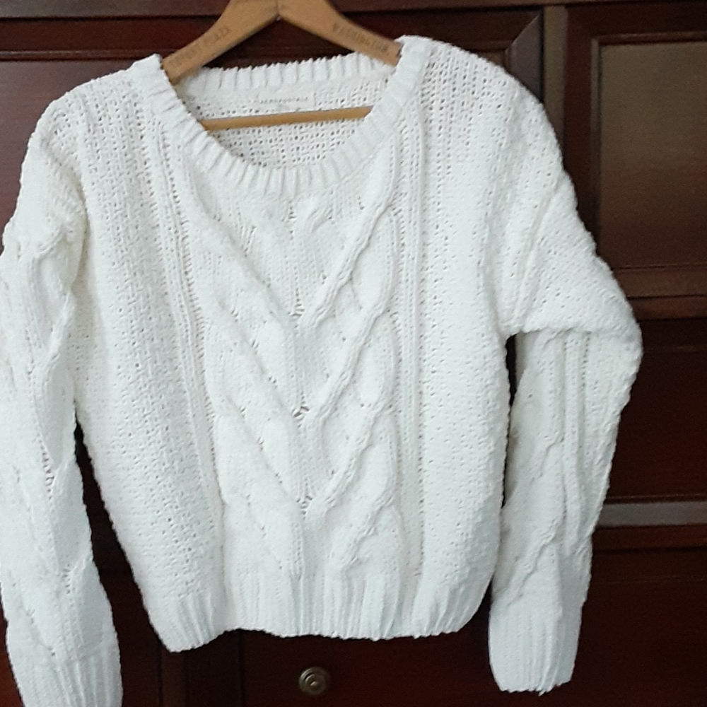 Loose knit, soft chenille sweater.